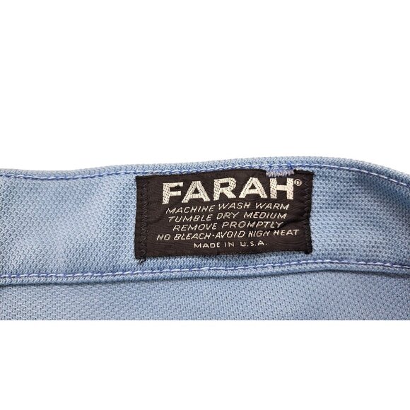 Vintage Farah Polyester Pants Men Size 38 x 29.5 Flair Leg Disco Leisure Blue - Picture 4 of 8